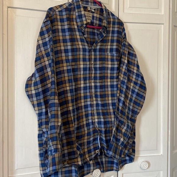 Haupt Germany casual plaid linen button down.  Size XL - Picture 5 of 7